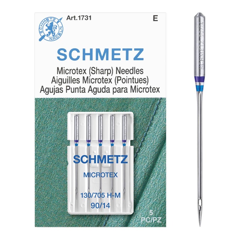 SCHMETZ Microtex Sharp Sewing Machine Needles - Quilting & Topstitching Supplies, Size 90/14, 5-Needle Card, Pack of 1 - Image 4